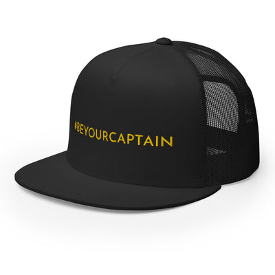Black Trucker Cap #BEYOURCAPTAIN is the perfect hat to style your outfit and to remind you to be your captain.