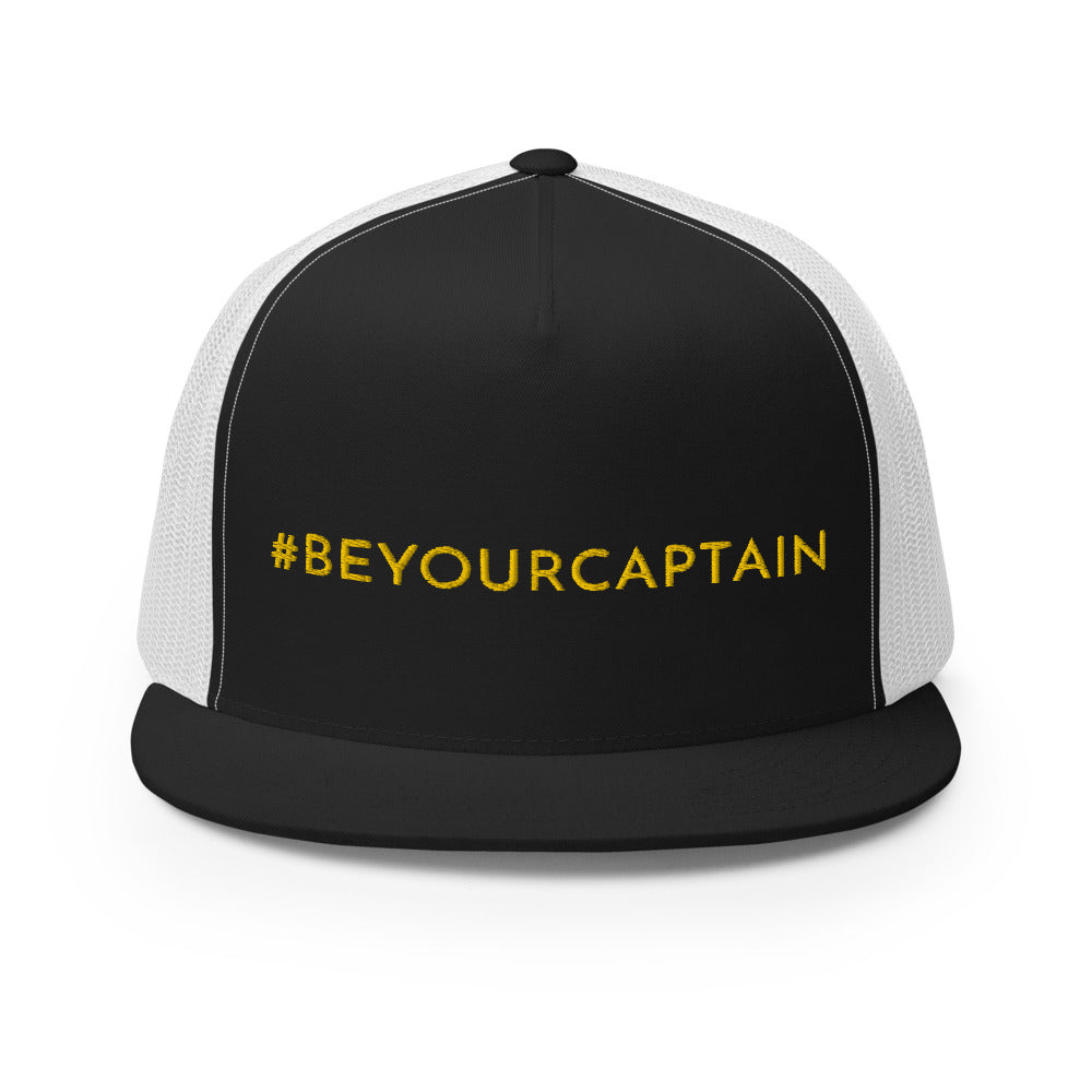 Black and white Trucker Cap #BEYOURCAPTAIN is the perfect hat to style your outfit and to remind you to be your captain.